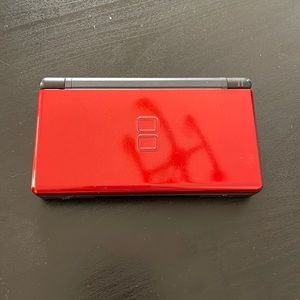 Black and red Nintendo DS lite